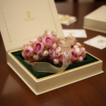 premium vintage peach rose gajra